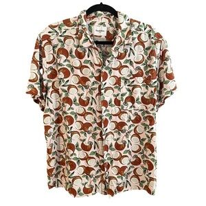 Goodfellow & Co. Coconut Pina Colada Drinks Pattern Men’s SS Shirt Size XL